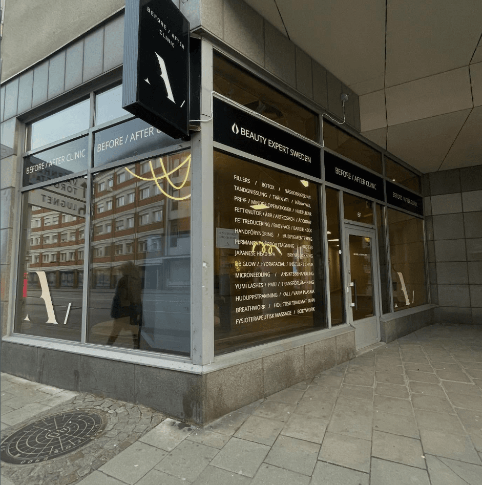 Fasadskylt och fönsterdekor för butik — Studio Vinyl